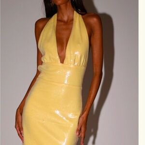 Meshki yellow sequin dress